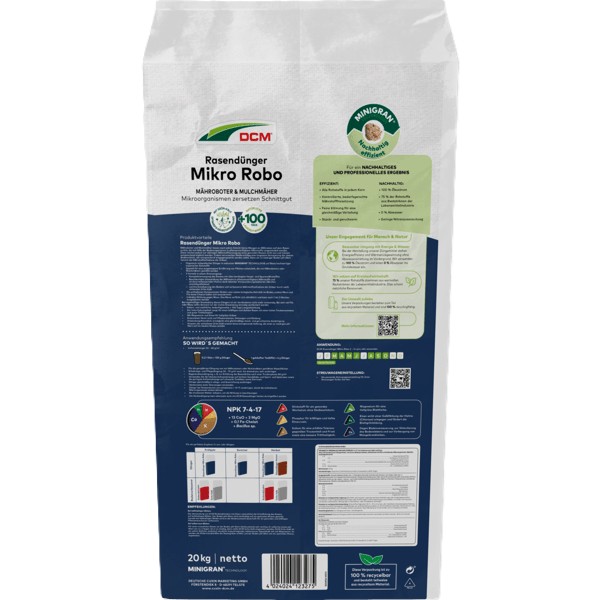 Rasendünger Mikro Robo | 20 kg | ca. 400 m² | Cuxin DCM