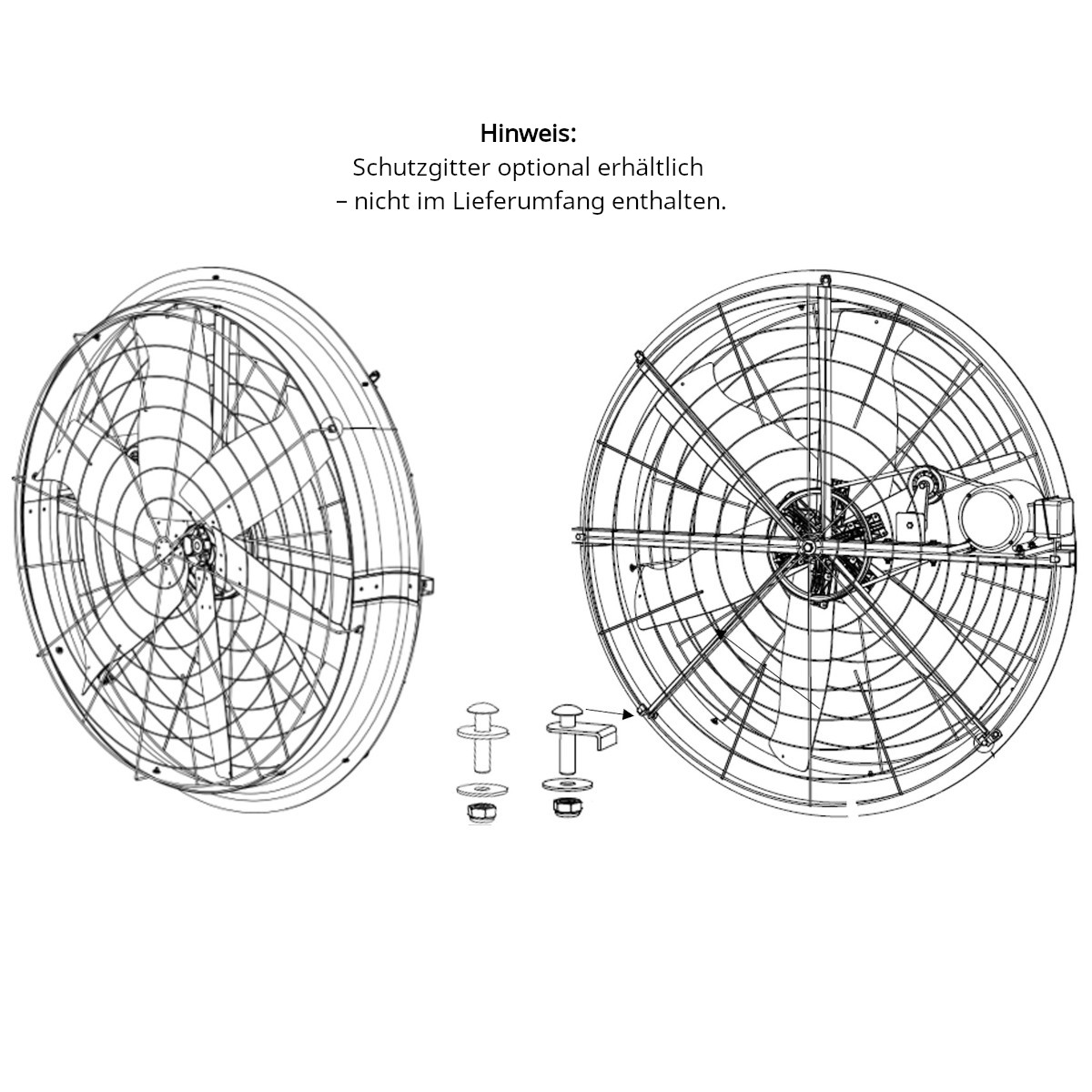 Schutzgitter für Ventilator Blast fan 50" 1,1kW  400V