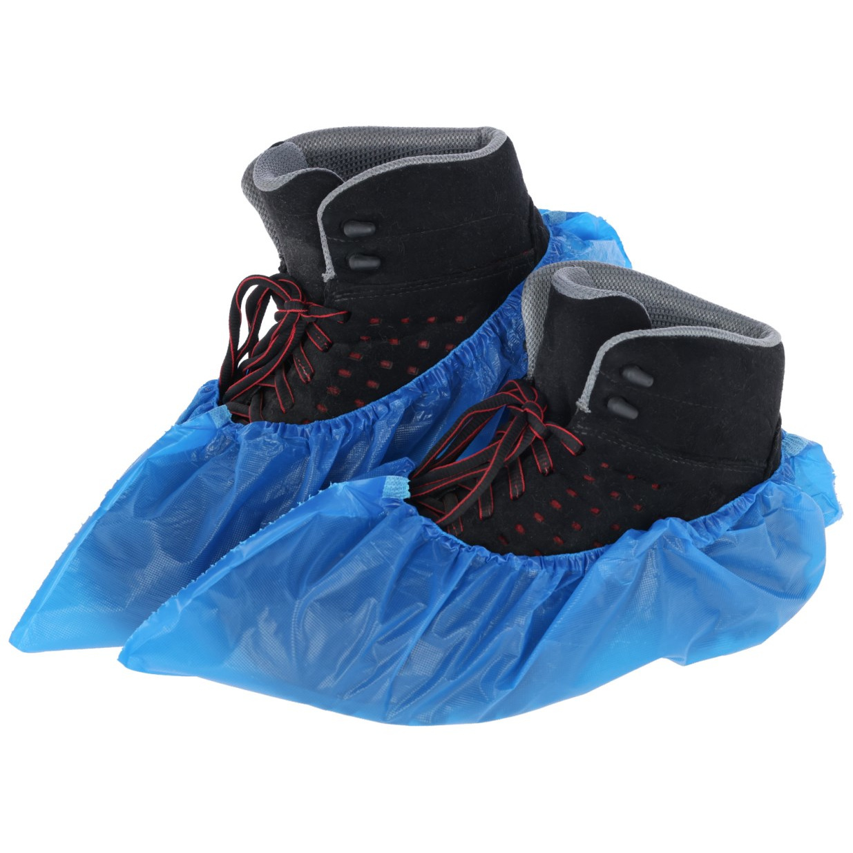 Einmalüberschuh knöchelhoch am Schuh angezogen