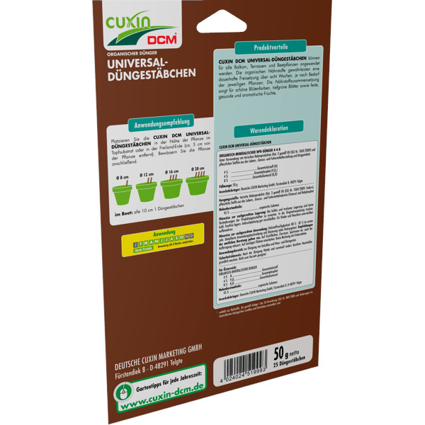 Universal-Düngestäbchen 25 Stück - Cuxin DCM