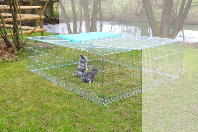 30749159 Erweiterungselement für Freilaufgehege mit Ausbruchsperre 230x115x70 cm Kerbl