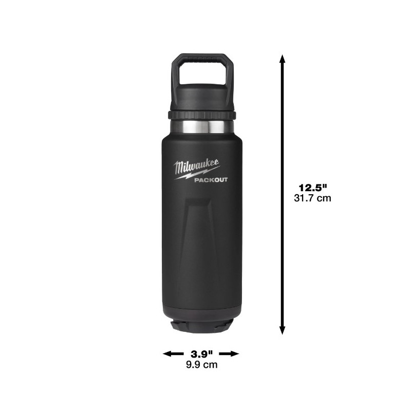 Milwaukee® Thermosflasche 1.065 ml mit Schraubdeckel, schwarz Maße / Größe