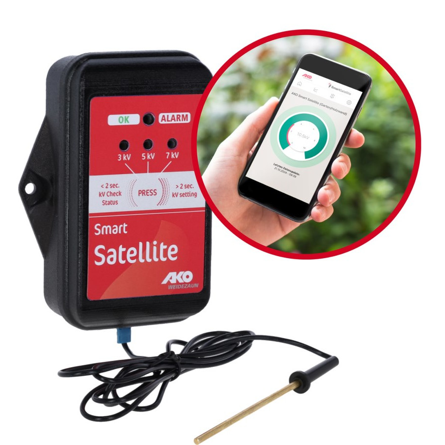 AKO Smart Satellite Weidezaunprüfer Online per App über LTE Netz 