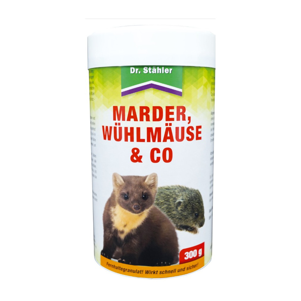 Marder, Wühlmause & Co | 300 g | Fernhaltegranulat | Dr. Stähler