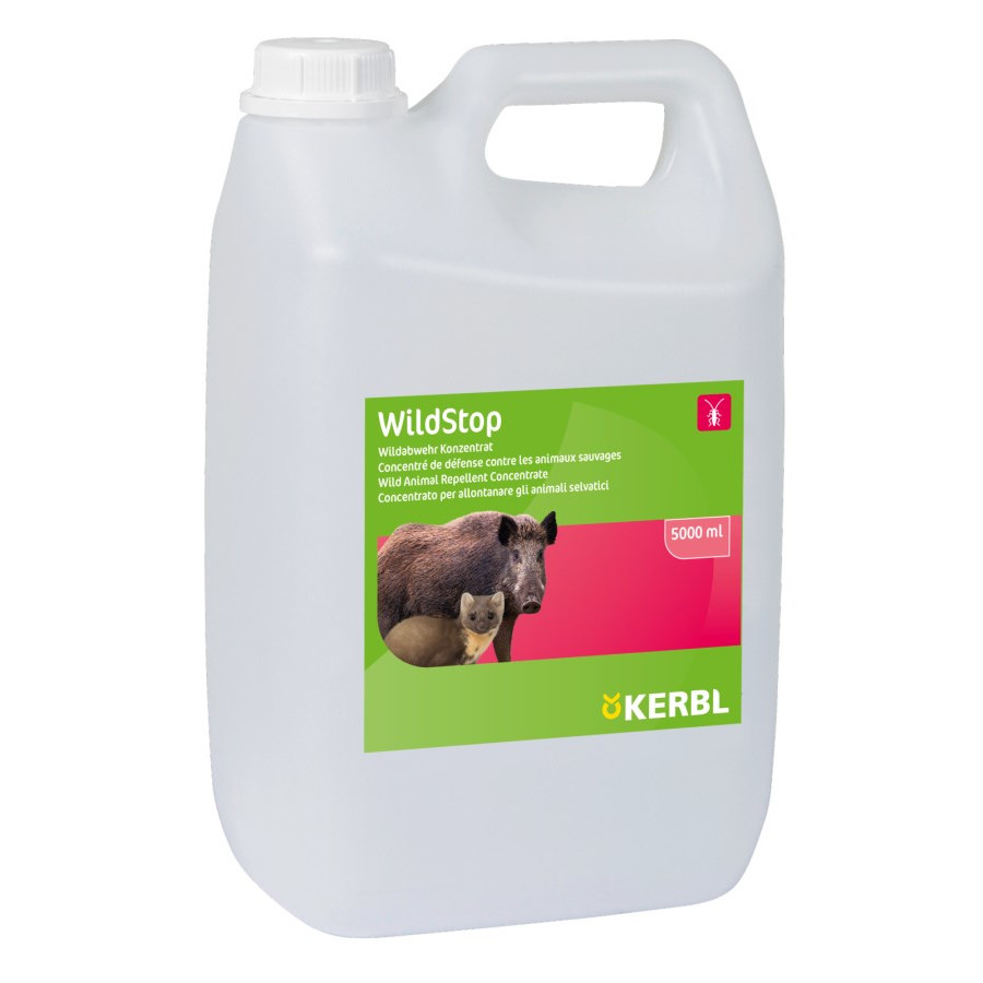 Wildabwehrmittel mit Geraniol: Kerbl WildStop Konzentrat für Schwarzwild, Rehwild, Füchse, Marder & Ratten. Bis zu 12 Wochen Wirkung, Duftzaun, mischen 1:60 / 1:10 / 1:1.