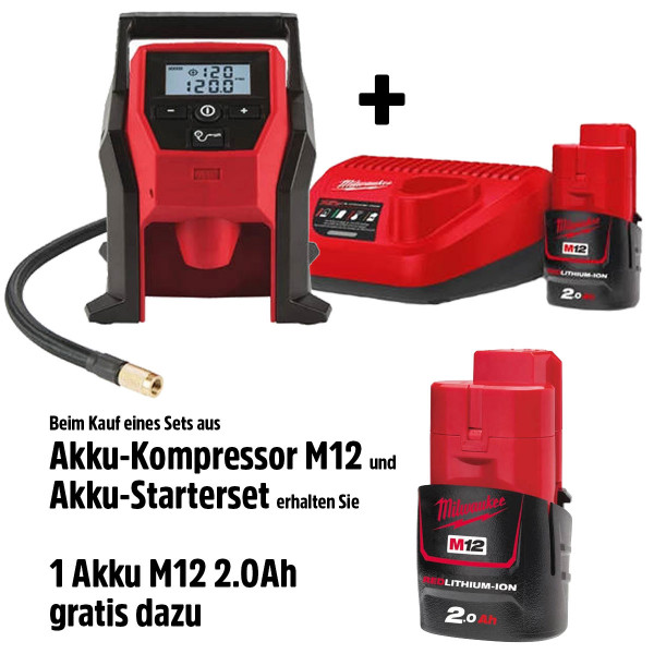 Kompressor M12 Starter Set M12 + 1 Akku gratis