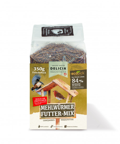 Delicia® Mehlwürmer Futter Mix 350g Vogelfutter Wildvögel