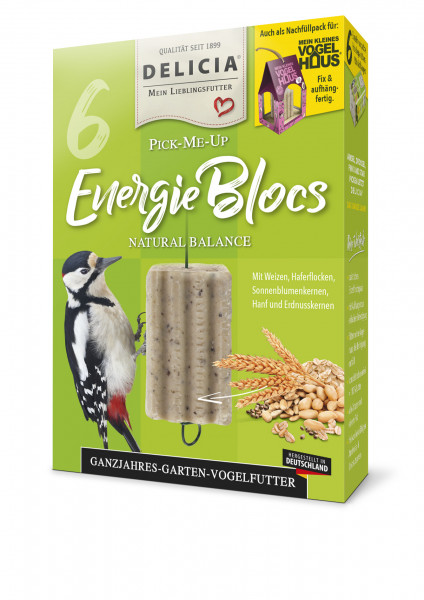 Delicia PICK ME UP Energiebloc 6er Pack Vogelfutter Wildvögel