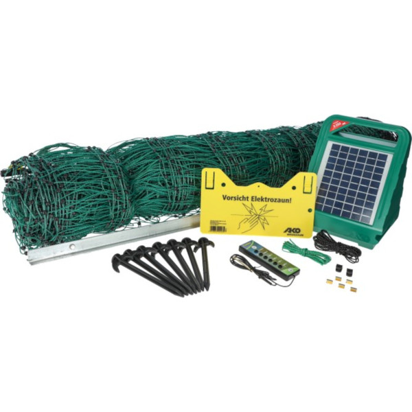 Geflügelnetz-Set 50 m, 106 cm grün inkl. Solar Gerät + Zubehör Ako