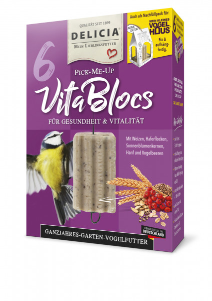 Delicia PICK ME UP VitaBloc 6er Pack Vogelfutter Wildvögel